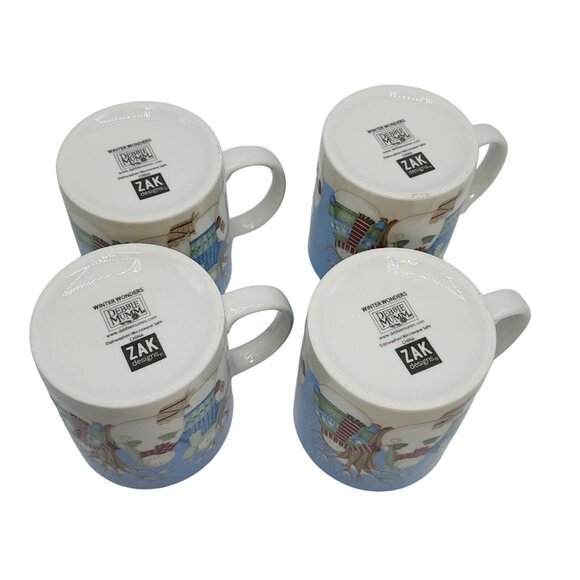 Debbie Mumm Winter Wonders Snowman‎ Family Ceramic Coffee Mug Set of 4pc 14oz - Picture 4 of 11